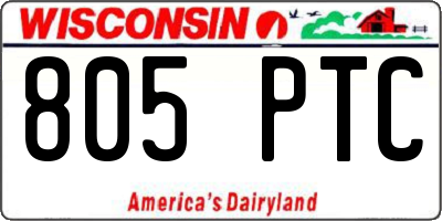 WI license plate 805PTC