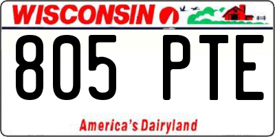 WI license plate 805PTE