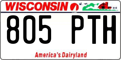 WI license plate 805PTH