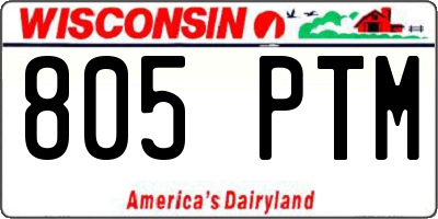 WI license plate 805PTM
