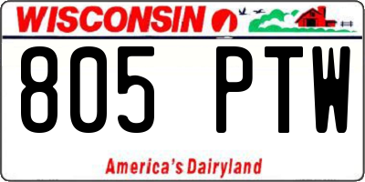 WI license plate 805PTW