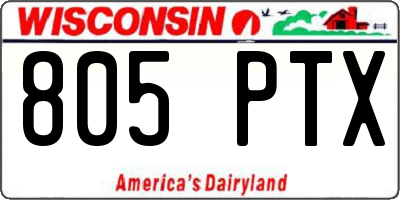 WI license plate 805PTX