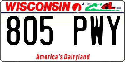 WI license plate 805PWY