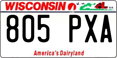 WI license plate 805PXA