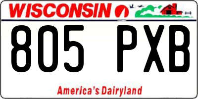 WI license plate 805PXB