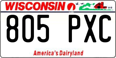 WI license plate 805PXC