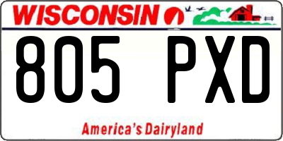 WI license plate 805PXD