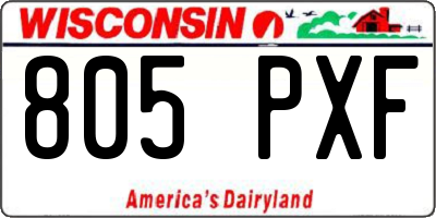 WI license plate 805PXF