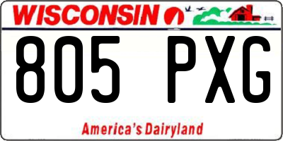 WI license plate 805PXG