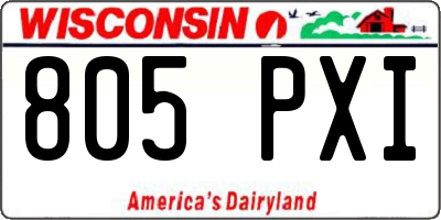 WI license plate 805PXI