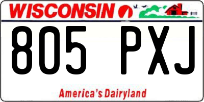 WI license plate 805PXJ