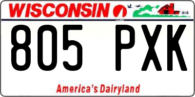 WI license plate 805PXK