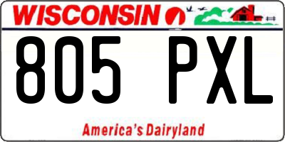 WI license plate 805PXL