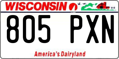 WI license plate 805PXN