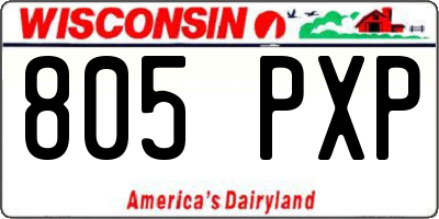 WI license plate 805PXP