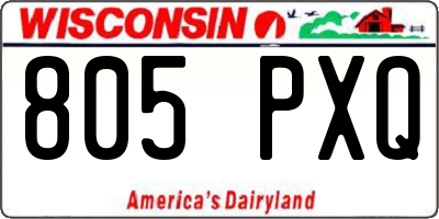 WI license plate 805PXQ