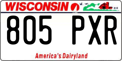 WI license plate 805PXR