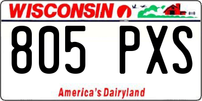 WI license plate 805PXS
