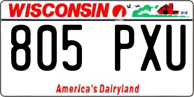 WI license plate 805PXU