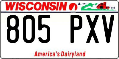 WI license plate 805PXV