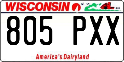 WI license plate 805PXX