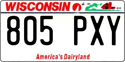 WI license plate 805PXY