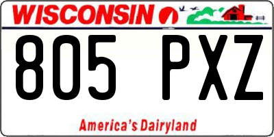 WI license plate 805PXZ