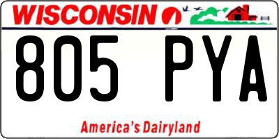 WI license plate 805PYA