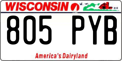 WI license plate 805PYB