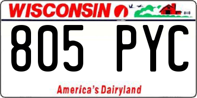 WI license plate 805PYC