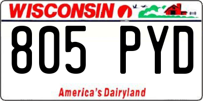 WI license plate 805PYD