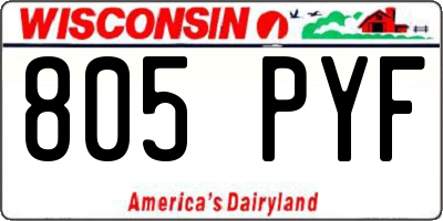 WI license plate 805PYF