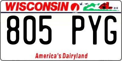 WI license plate 805PYG