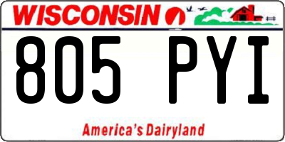WI license plate 805PYI