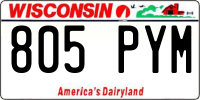 WI license plate 805PYM