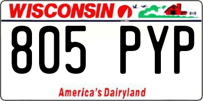WI license plate 805PYP
