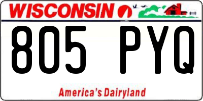 WI license plate 805PYQ