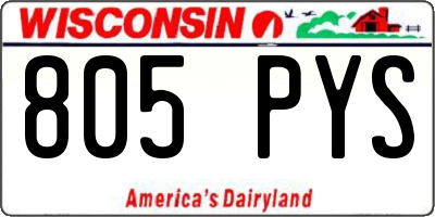 WI license plate 805PYS