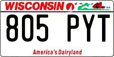 WI license plate 805PYT