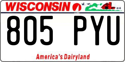 WI license plate 805PYU