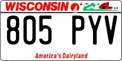 WI license plate 805PYV