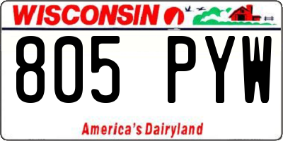 WI license plate 805PYW