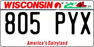 WI license plate 805PYX