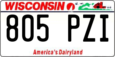 WI license plate 805PZI