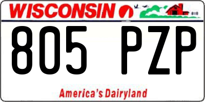 WI license plate 805PZP