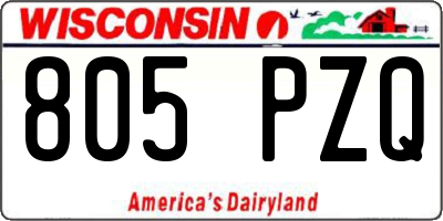 WI license plate 805PZQ