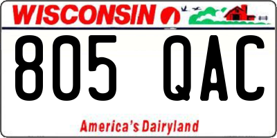 WI license plate 805QAC