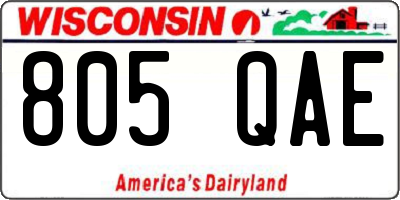 WI license plate 805QAE