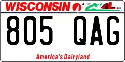 WI license plate 805QAG