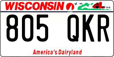 WI license plate 805QKR